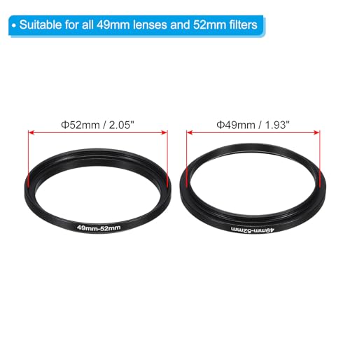 PATIKIL 49mm-52mm Metal Step Up Ring with Cleaning Cloth - Image 2