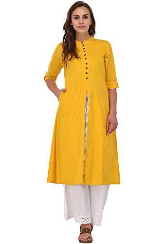 Image of Pistaa's Women's Cotton Regular Fit Casual Kurta