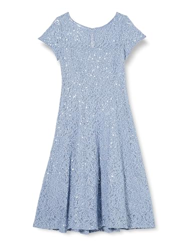 Gina Bacconi Women's Cap Sleeve Midi Length Sequin Lace Dress Cocktail, Hydrangea, 10