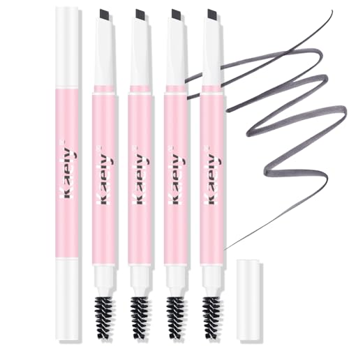 Microblading Eyebrow Pen - Eyebrow Pencil, 2-in-1 Dual-Ended Eye Brow Pencils with 1-Fork-Tip & Precise Brush-Tip Hair Like Eyebrow Penil, Natural Looking Eye Brow for Women, (Pack of 5) Black Brown -  HHLTOH