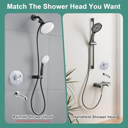 Image of T470 Shower Trim Kit, Compatible with Moen Chateau Shower Trim Kit, Single-Handle Tub /Shower Trim, Includes Escutcheon, Tubes, Screws and Shower Handle (Chrome)