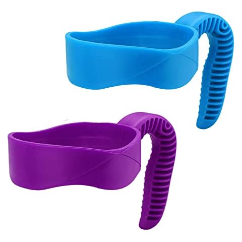 AICMEI 20 oz Cup Handle, Non-Slip Travel Mug Grip Cup Holder, Comfortable Replacement Handle for Stainless Steel Mugs and More Tumbler (20OZ（Blue, Purple）) Cover