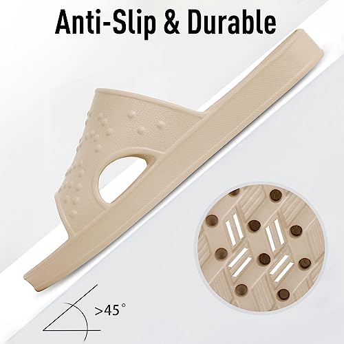 Image of shevalues Shower Shoes for Women Men with Arch Support Quick Drying Pool Slides Lightweight Beach Sandals with Drain Holes