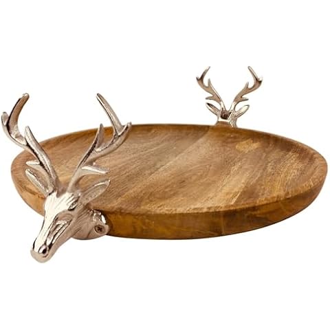 Caths Direct Wooden Cake Stand with Stag Heads Cover