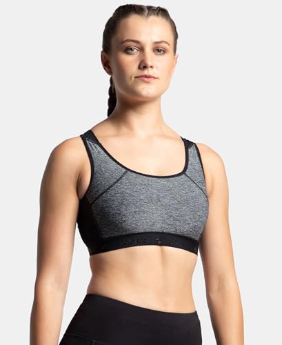 Image of Jockey AP20 Women Wirefree Padded Tactel Nylon Elastane Stretch Full Coverage Racerback Styling Active Sports Bra with StayFresh and StayDry Treatment