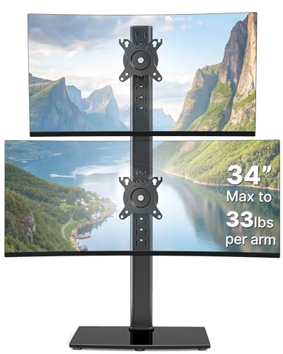 Pegzone Vertical Dual Monitor Stand for 1734 Inch Screens Tabletop
