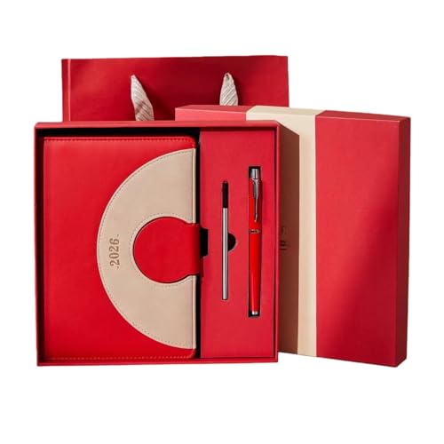 HLPLLXY �X�P�W���[���� ���L�� A5 �����{ �蒠 2026�N�V�N�̑��蕨 365���蒠 ������ �ƌv�� �m�[�g ���C���f�b�N�X PU���U�[ ������� �����v��{ ���v�� �v�� �N�����r���[ ���� (E�i�M�t�g�{�b�N�X�j,����: 2026�N1���`