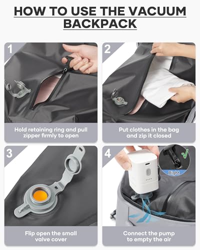 Image of coofay Vacuum Backpack Travel with Pump Vacpack Travel Backpack with Vacuum System Mochila de Viaje Compresion al Vacio Easyvacpack Airbag Backpacks for Traveling Carry on Luggage