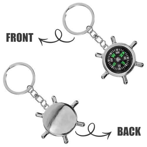 3 pcs llavero brújula timón portátil para camping miniatura 3