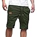 JPLZi Mens Shorts 7 inch Cargo Shorts for Men Casual Drawstring Elastic Waist Athletic Workout Gym Jogger Short with Pockets Green