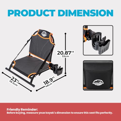 Asiento para Kayak con Respaldo Ajustable, Marco de Aluminio, Bolsa Impermeable, Para Kayaks Inflables y Sit-on-Top miniatura 2