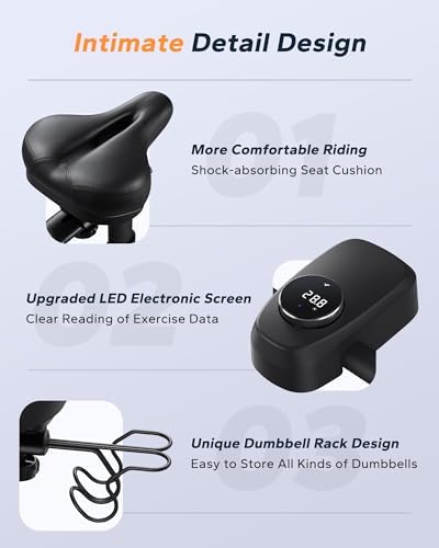 MERACH Exercise Bike, Brake Pad Stationary Bike with Exclusive App, Low Noise Indoor Cycling Bike with 300lbs Weight Capacity, Tablet Mount and Fitness Courses for Weight Loss 6