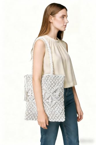 Bolso Tote de cuerda de algodón para mujer miniatura 2