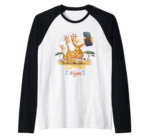 Summer Vibes Summertime Happy Day Ragazzi Ragazze Maglia con Maniche Raglan