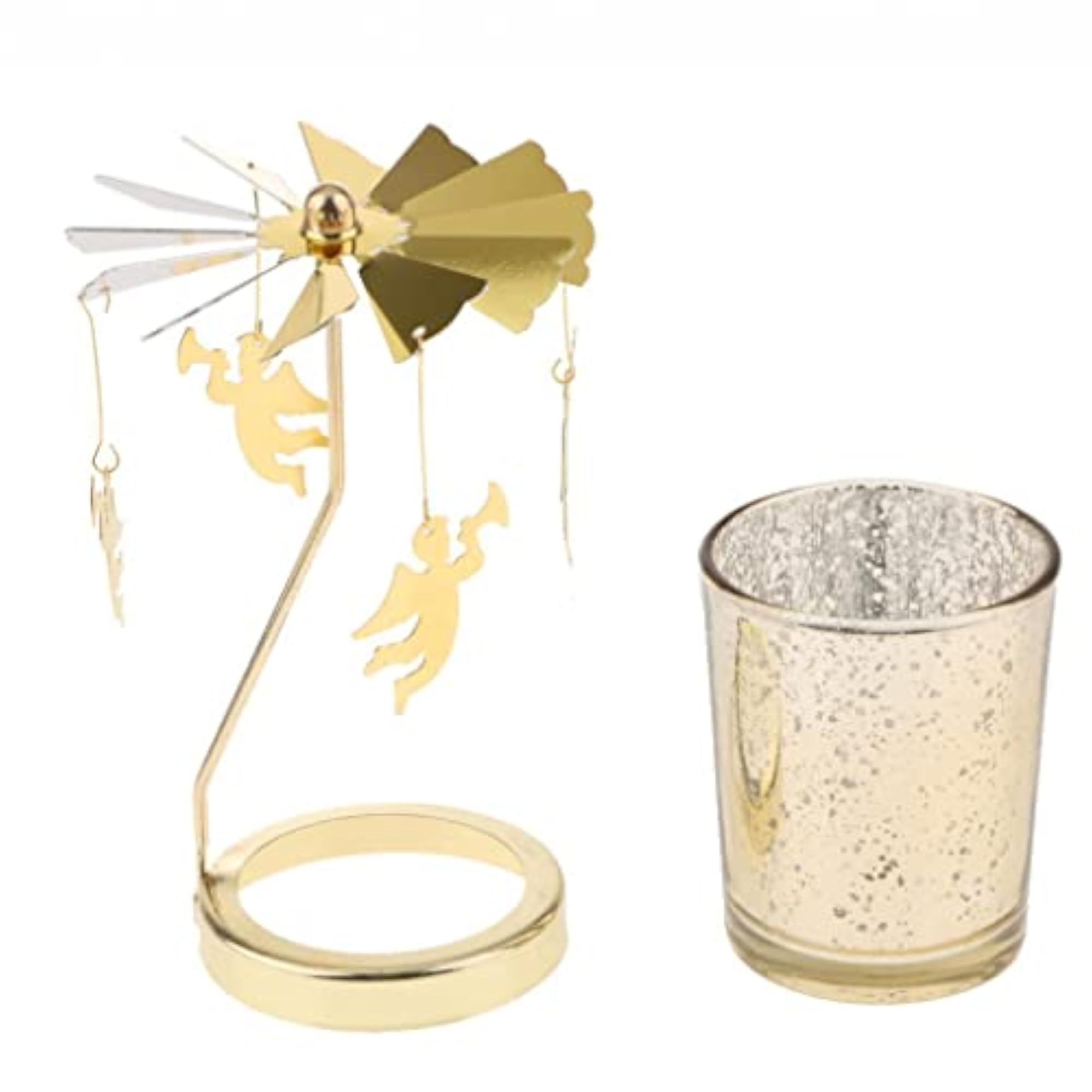 Romantic Rotating Candle Holder Stand, Spinning Tealight Candlestick