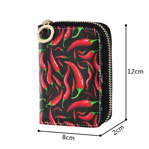 Red Chili Peppers Womens Wallet Leather RFID Blocking Credit Card Wallets Zip Around Mens Wallet with Coin Pocket3