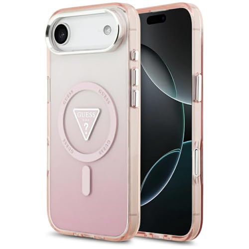CG MOBILE Guess IML Gradient Triangle Logo Compatible avec MagSafe Coque pour iPhone 17 Air (rose)