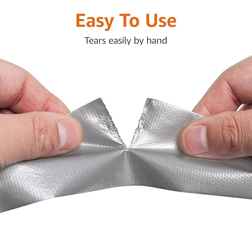 Amazon Basics Strong Adhesive Heavy-Duty Duct Tape for Sealing & Patching, Tear by Hand, 1.88" x 30-yard, Silver, 3-Pack (Previously AmazonCommercial) by Amazon Basics - Image 3