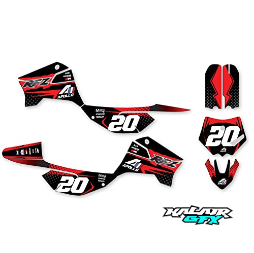 Kalair GFX Graphics Kit for Apollo RFZ X4-X6 X14-X19 (All Years) Spear Series Red 09 Mil-Dirt bike Custom Racing Graphics Decals Stickers Kit, no-plastics