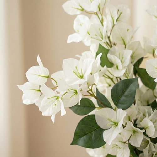 Image of Decor & More 2 PCS Artificial Flowers Bunch - Realistic Silk Bougainvillea Long Stem Artificial Flower Bunch Without Pot | Artificial Flower for Decoration | (Without Pot)