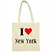 Tasche I Love New York Größe 38x42 Farbe Natur Druck Schwarz