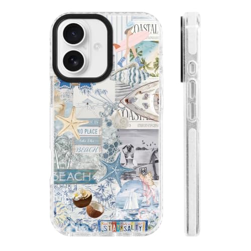 Coque iPhone 17 motif collage de plage cadeau idéal fille ado