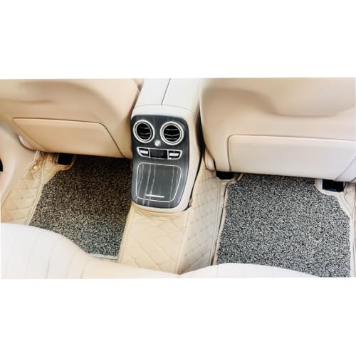 Image of Capdell 7D Car Floor Mats Compatible for Mahindra XUV 700 5 Seater || Luxury Leather Double Car Floor Mat Complete Set || 100% Waterproof and Washable || Color :- Beige