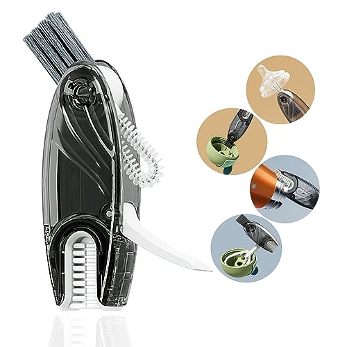 4in1 Multifunctional Cleaning Brush Set 1pc Bright Grey Plastic