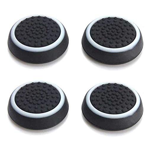 Anti-Slip Analog Thumb Stick Silicone Grip Cover Caps for Sony PS3 PS4 PlayStation 4 Pro Slim, Xbox 360 One Controller | Pack of 4 Pieces – Black White Toy Review India (Iknoor World )