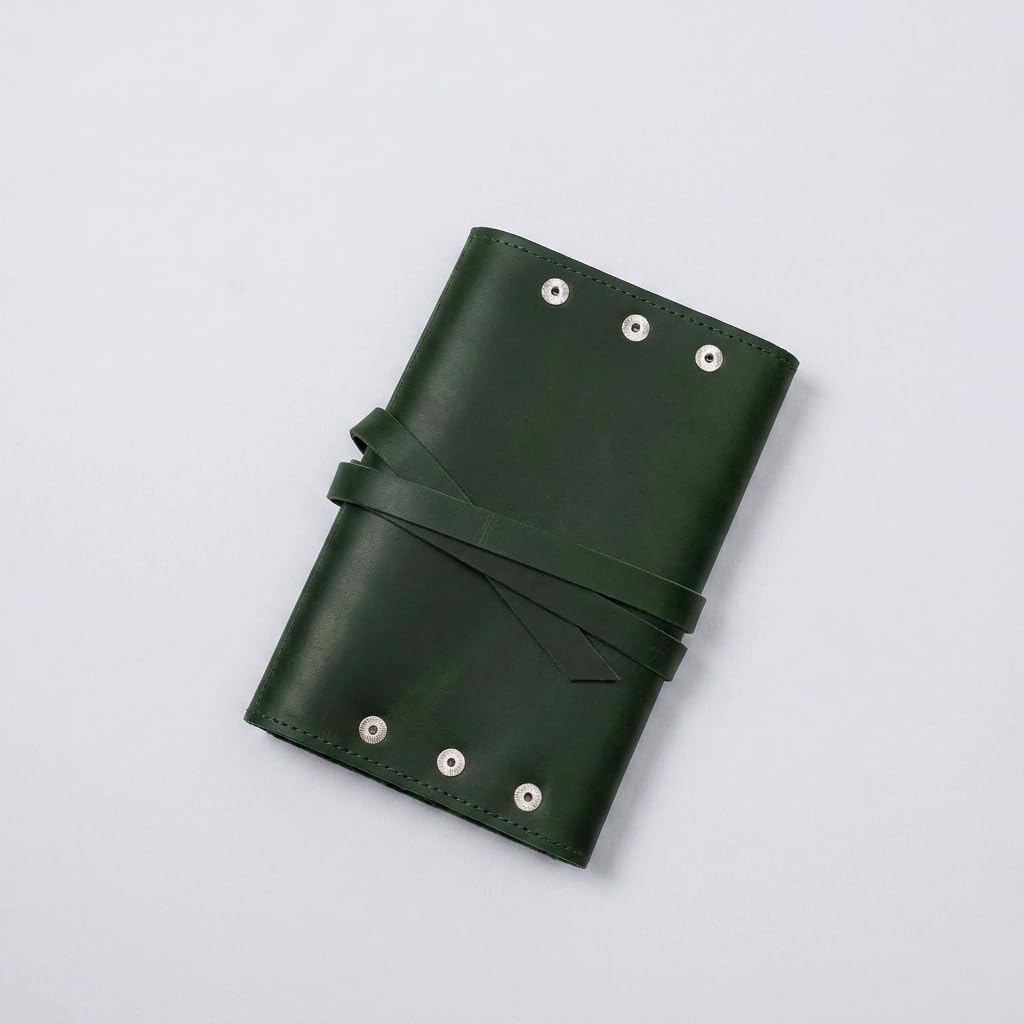 Leather Jewelry Roll – Genuine Leather Jewelry Storage Case with Strap Closure, Compact Jewelry Holder for Rings, Earrings & Necklaces, Travel Jewelry Organizer (Jewelry Not Included), Green