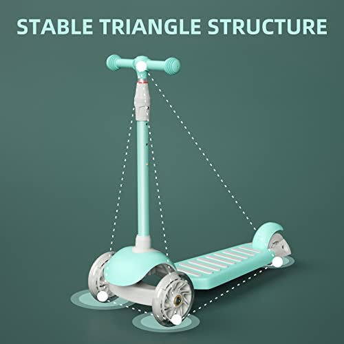 Image of 67i Scooter for Kids 3 Wheel Scooter Kids Kick Scooter for Toddler Girls Boys Scooter with Adjustable Height and Light-Up Wheels Scooter for Children Ages 3-12