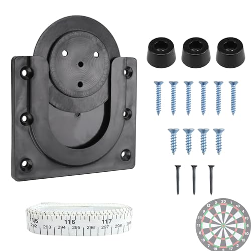 DEANKEJI Dartscheibe Halterung Wand mit Maßband 305cm – Dartboard Aufhängung für Dartscheiben, Kompatibel mit Schränken & Rückwänden, Einfach zu Montieren, Dart Zubehör Set