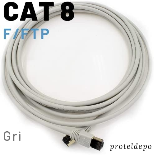 IRENIS CAT8 F/FTP LSZH Ethernet (Network) Kablosu (10 Metre, Gri) - Görsel 3