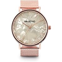 MR. BOHO Reloj Analógico para Adultos Unisex de Cuarzo con Correa en Acero Inoxidable 15-CM2