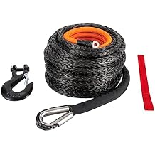 Synthetic Winch Rope, 9/16" x76,35000LBS Synthetic Winch Line Cable Rope with Protective Sleeve & Forged Hook for 4WD Off-Road Vehicle Truck ATV UTV SUV, Synthetic Winch Rope Kit