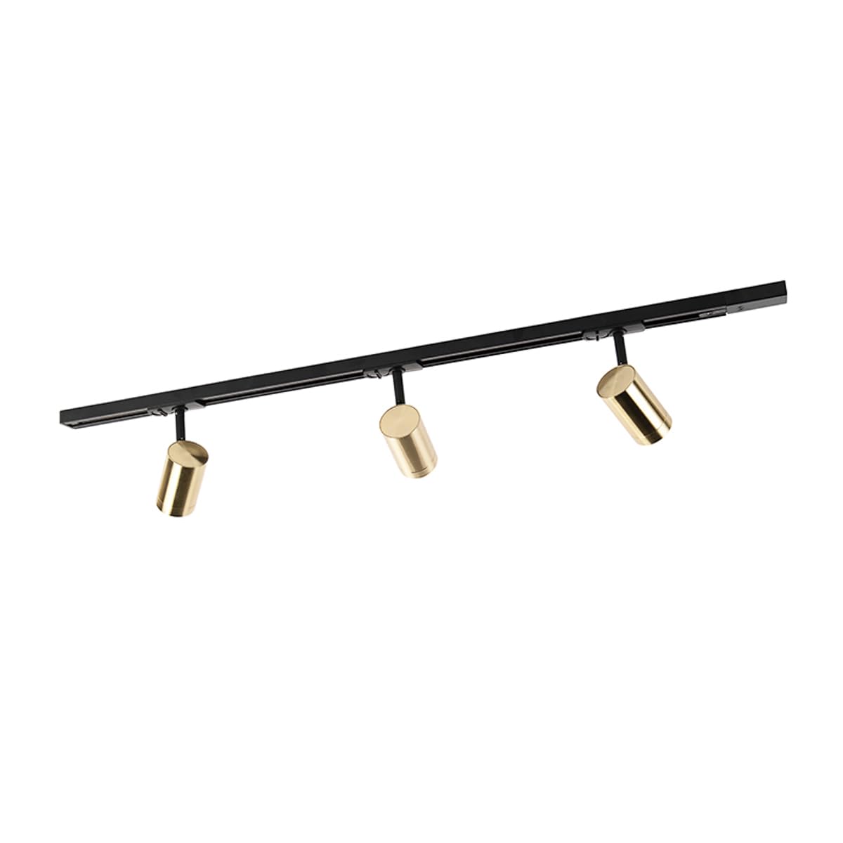 Qazqa jeana - Système sur rail spot luminaire plafond, plafonnier compatible pour led - 3 lumière - L 100 cm - Noir et Or - Moderne - éclairage intérieur - Salon I Chambre I Cuisine I Salle à manger