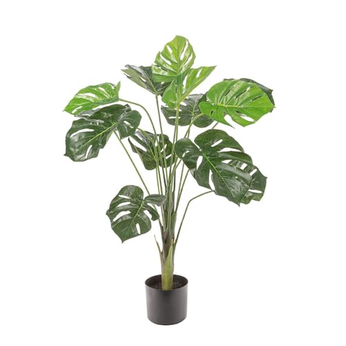 Naturae Decor Monstera Plant - Lifelike Artificial Indoor and Outdoor House Plant - UV Resistant - 29-in High