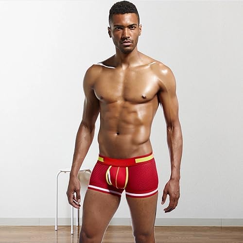 Men's Underwear Boxer Briefs Mesh Breathable Soft Moisture-Wicking Underwear for Gym Sport