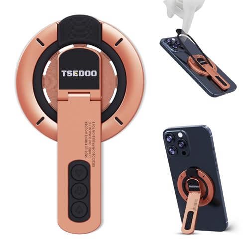 Image of 3-in-1 Magnetic Phone Grip Stand with 360 Roration Angle Adjustment, Silicone Finger Ring & Fidget Toy Design, Gym Dual-Sided Magnetic Phone Kickstand for All Phones