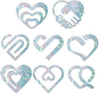 GORGECRAFT Moon Phase Window Clings Anti-Collision Static Rainbow Glass Stickers Alert Bird Window Decals Sun Catcher Decorations Non Adhesive Prismatic Vinyl for Prevent Stop Birds(7PCS)