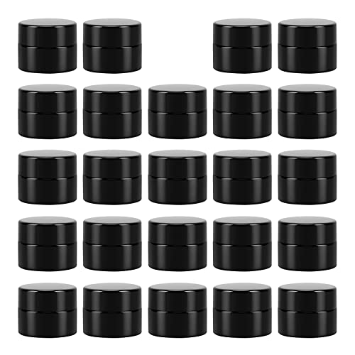 (24 Packs) Green Nexus 5g/5ml UV Protection Glass Jars for Lip Balm, Lotion, Oil, Cream & Cosmetics Enhanced Cap (2024)