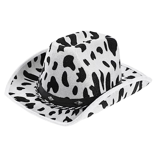 Photo de Vaguelly Chapeau De Cow-girl Imprimé Vache Pour Homme Et Femme