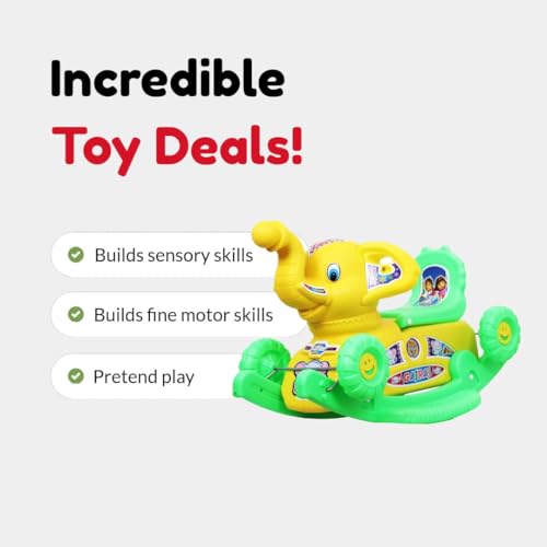Banshika toys & gifts 2 in 1 Elephant Baby Plastic Rider Cum Rocker for 2 Years Kids (Colour May Very)Multicolor - Image 2
