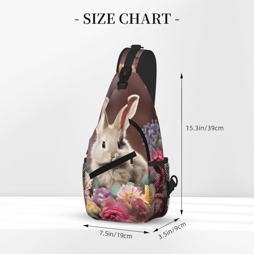Mochila tipo bandolera para mujeres y hombres, diseño flores de Pascua miniatura 3