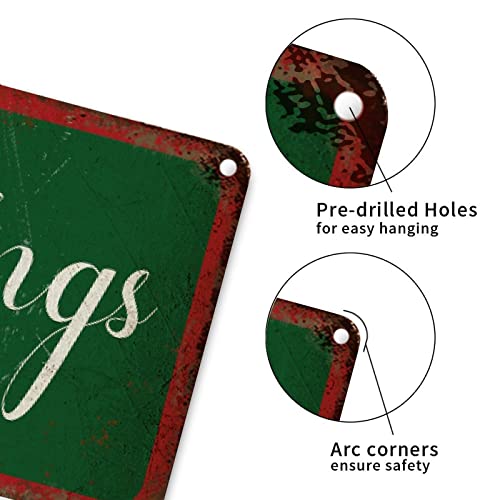 Panneau de Noël en métal vert rétro durable pour décoration extérieure - 4