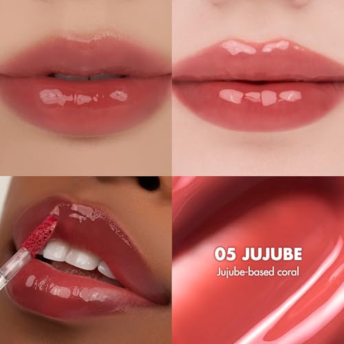 Image of rom&nd Juicy Lasting Tint 05 Jujube - K-Beauty Warm Rose Lip Gloss Stain | Tanghulu Shine, Hydrating Plump, Long-Wear Comfort for Vibrant Lips