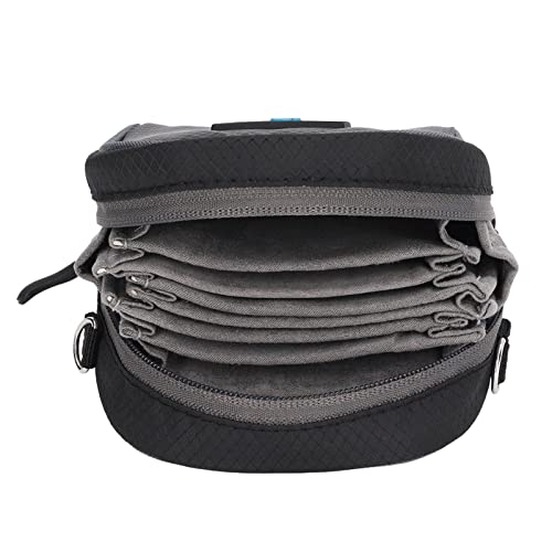 KIMISS Camera Filter Case - 8 Slot Nylon Pouch with Shoulder Strap for Photography, Black