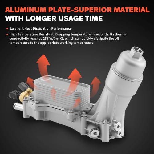 Image of 926-959 926-876 All Aluminum Engine Oil Cooler Filter Housing for 2011-2016 Dodge Journey Charger Challenger Caravan Durango Avenger Wrangler Cherokee Chrysler 200 300 Town Country, Ram ProMaster 3.6L