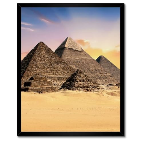 Poster Pyramides Égypte cadre blanc déco murale salon 40x50