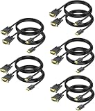 URELEGAN HDMI to VGA Cable 10-Pack, Computer HDMI to VGA Monitor Cord 6ft Male to Male NOT-Directional UHD 1080P@60Hz Video for Computer, Desktop, Laptop, PC, Monitor, Projector, HDTV and More